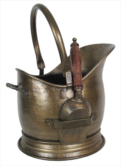 Cool Bucket With Shovel Antique Brass Finish - Click Image to Close